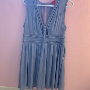 Lavender dress with embroidered circles